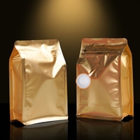 Solución de Empaque para Café, Bolsa de Fondo Plano con Válvula de Desgasificación, Impresión Personalizada, para Granos de Café y Café Molido