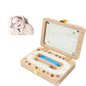 Boîte à Premiers Dents en Bois pour Bébé Nouveau-né, Organisateur <span class=keywords><strong>de</strong></span> <span class=keywords><strong>Lait</strong></span> et <span class=keywords><strong>de</strong></span> Nombril, Souvenir pour la Première <span class=keywords><strong>Dent</strong></span> du Bébé - Product Image 4