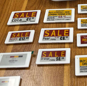 Étiquettes de prix électroniques, étiquettes de rayonnage numériques, ESL, encre électronique, NFC, papier électronique, EPD, ESP32, API, SPI, 2,4 GHz, logiciel, Bluetooth, BLE5.0 - Product Image 1