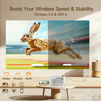 Proyector de Cine en Casa LCD 720P con Decodificación 8K HY300 MAX Nuevo 400 ANSI Android 14 Enfoque Automático BT5.4 y WiFi 6 Portátil