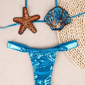 Traje de baño <span class=keywords><strong>Sexy</strong></span> de 2 piezas para mujer, conjunto de <span class=keywords><strong>Bikini</strong></span> de concha de gama alta, traje de baño pequeño de tendencia 2026, traje de baño Halter para mujer, traje de baño personalizado, ropa de playa - Product Image 5