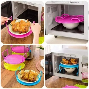 Microwave Folding Tray Microwave Heating Tiered Tray <b>Rack</b> Microwave <b>Oven</b> <b>Racks</b> Steam Holder Microwave Heat-Resisting Tray NEW - Product Image 5
