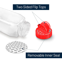 Bocaux à épices en plastique de 16 oz avec couvercle, bouteille en plastique de 1000 ml avec couvercles doseurs, grand récipient de stockage de poudre avec couvercles doseurs pour le sel