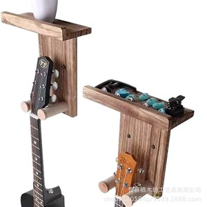 Estante de Pared para Guitarra de Madera Maciza, de Una Sola Capa, Color Retro, Estante de Almacenamiento para Sala de Estar - Product Image 3