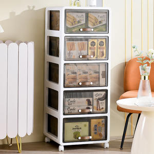 Organisateur en plastique <span class=keywords><strong>à</strong></span> <span class=keywords><strong>3</strong></span> niveaux avec <span class=keywords><strong>tiroirs</strong></span> transparents, chariot de rangement roulant avec <span class=keywords><strong>roulettes</strong></span> amovibles, <span class=keywords><strong>tour</strong></span> de <span class=keywords><strong>tiroirs</strong></span> pour chambre et bureau - Product Image 6