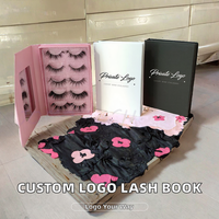 Ciglia Finte Jomo in Capelli Umani con Effetto 3D, Confezione Personalizzata con Logo, Basso MOQ, Vendita all'Ingrosso, Confezione da 5 Paia, Specchio a Libro, OEM/ODM