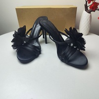 Nouvelles Sandales d'Été pour Femme à Décoration Florale, Brides Fines, Talons Hauts, Décontractées et Polyvalentes