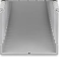 Goulotte de câblage PVC industrielle grise à rainures fines 60x50mm, avec petites fentes denses pour un routage de précision des câbles pour panneaux et câblage de machines