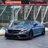 2015-2021 Mercedes-Benz W205 C63 Kit de carrosserie en fibre de carbone humide avec lèvre avant et accessoires extérieurs