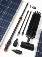 Kit de nettoyage de panneaux solaires MULOYAL B-1, perche télescopique en fibre de carbone de 3,6 m, brosse rotative, pulvérisation d'eau