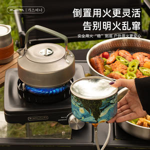 Réchaud de camping portable Buerk, brûleur à gaz, anneau de flamme à 360 degrés, coupe-vent, noir BL F27A - Product Image 2