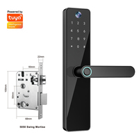Sistema inteligente para el hogar Tuya Cerradura de puerta inteligente Dispositivos de seguridad inteligentes Cerradura de puerta de reconocimiento de dedos de seguridad antirrobo para el hogar