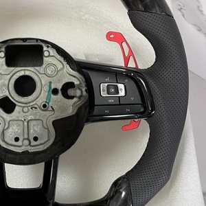 Volant en fibre de carbone forgé pour Volkswagen Jetta <span class=keywords><strong>Golf</strong></span> 7.5 <span class=keywords><strong>GTI</strong></span> MK7 MK7.5 MK5 Polo GTS GTD GTE Scirocco R Passat CC R-Line - Product Image 4