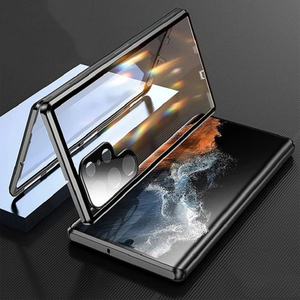 Estuches de teléfono de adsorción de vidrio doble Anti-Peep de lujo para <span class=keywords><strong>Samsung</strong></span> S25 S24 S23 <span class=keywords><strong>S22</strong></span> <span class=keywords><strong>Ultra</strong></span> Plus Fundas móviles transparentes Fundas para teléfonos móviles - Product Image 1