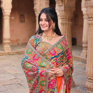 Women's New Tenncy Chinon Silk Designer Handwork Saree | Wedding Diwali Party Ethnic <b>Ankle</b>-Length Stretchable - Product Image 1