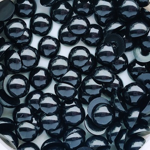 Yantuo, venta al por mayor, plástico ABS negro, perlas semiplanas, <span class=keywords><strong>5</strong></span>, 6, 8, 10mm, <span class=keywords><strong>Perla</strong></span> semiredonda, bolsa pequeña para decoración DIY - Product Image 2