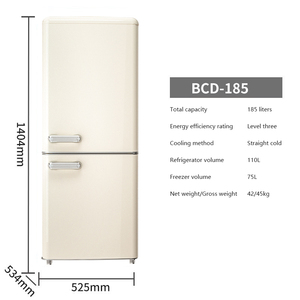 Refrigerador retro americano de gran capacidad, pequeño color para el hogar, doble puerta - Product Image 6