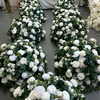 Boule de fleurs artificielles de 70 cm (blanche avec plantes vertes) pour fiançailles, mariages et réunions de famille