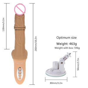 Boîte personnalisée gratuite-Chauffage réaliste gode vibrateur télescopique 10 vitesses doux énorme pénis G Spot vagin <span class=keywords><strong>Anus</strong></span> masturbateur - Product Image 3
