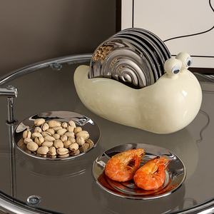 Mignon <span class=keywords><strong>escargot</strong></span> conception fruits assiette à dessert ménage assiette en céramique ensemble cuisine plats de service - Product Image 1