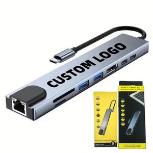 Factory 8-In-1 USB Type <b>C</b> <b>Hub</b> Multi-port Adapter <b>Hub</b> Dock 8 in 1 USB <b>C</b> <b>Hub</b> With 4K HDTV USB 3.0 SD TF Card Reader PD Charging - Product Image 1