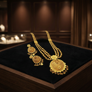 Wholesale 14K 18K 24K Micron Gold Filled Forming Long Necklaces Set Fashion Necklaces Traditional Floral Design Long Jewelry Set - Product Image 3