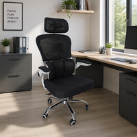 Chaise de bureau ergonomique moderne pivotante avec support lombaire en maille, chaises de bureau de luxe réglables, personnalisation de l'ameublement