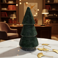 Décoration de Noël en marbre naturel, design nordique écologique, vert Inde, forme irrégulière, pour intérieur, décoration de la maison