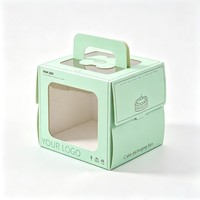 Boîte à gâteau en papier personnalisée de haute qualité, vente en gros, avec fenêtre transparente, encre à base de soja, emballage pour pâtisserie