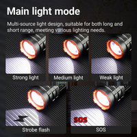 Lampe de poche LED portable super lumineuse et durable, étanche, en alliage d'aluminium, rechargeable, torche LED haute puissance