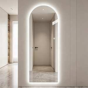 Miroir LED mural sans cadre à trois couleurs d'éclairage, avec interrupteur tactile intelligent, miroir de corps entier pour chambre à coucher - Product Image 2