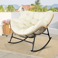 Fauteuil inclinable de salon en velours confortable, style nid d'oiseau, pour balcon, mobilier de maison, détente et repos, chaise longue à bascule