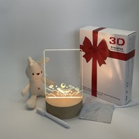 Tableau lumineux LED créatif 3D DIY en acrylique réinscriptible avec tableau de messages – Idéal comme cadeau