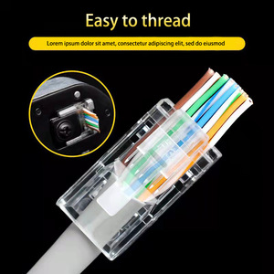 ขั้วต่อ RJ45 Cat6 แบบไม่มีฉนวนหุ้ม 8p8c ชุบทอง ผลิตจากทองแดงผสม สำหรับสายอีเธอร์เน็ต - Product Image 4