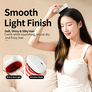 Masseur de tête portable, peigne de massage du cuir chevelu à lumière rouge et vibrations, peigne de soin des cheveux à ions négatifs pour la croissance des cheveux - Product Image 3