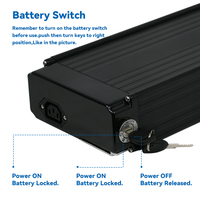 Batterie de vélo électrique au lithium 36V 48V 52V 15AH pour porte-bagages arrière, compatible avec moteurs 8Fun 250W 500W 750W 1000W