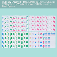 Jeu de tuiles de Mahjong américain 160 tuiles en mélamine gravées à 4 couches avec sac et accessoires - Divertissement de casino, poker, jeux d'eau