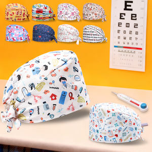 Topi perawatan topi panjang Cordlock Scrub topi untuk wanita dan pria Polyester Spandex lembut koki gigi bedah topi - Product Image 1