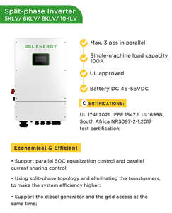 GSL energia 8Kw 10kw 24 48VDC ibrido solare Inverter 10000W AC a AC doppio 60Hz 6Kw stoccaggio a griglia trifase legata USA singola stringa - Product Image 4
