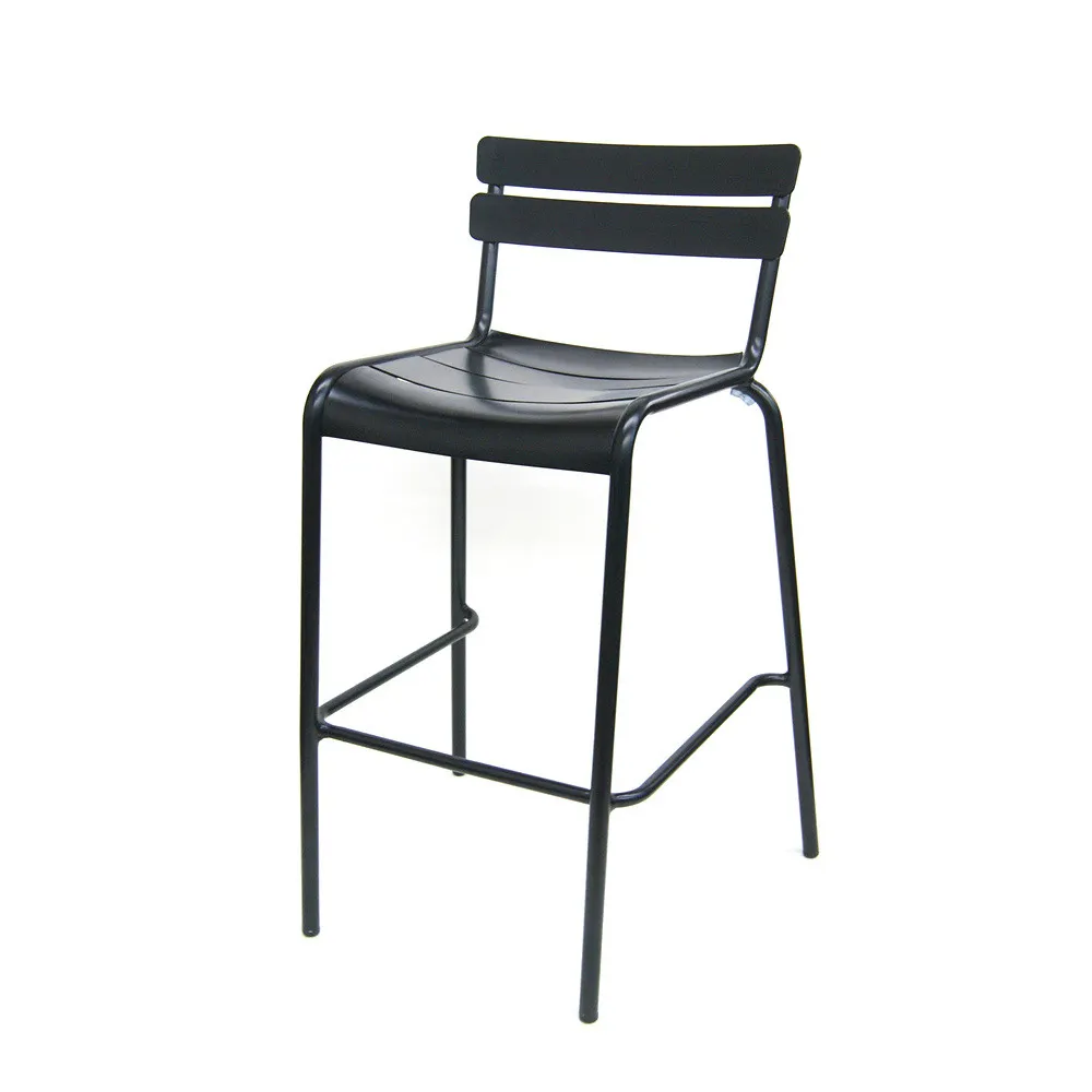 גן חיצוני ריהוט ביסטרו כיסא מודרני פטיו תעשייתי ברזל מסעדה אוכל מתכת מרפסת כיסא בר להערמה