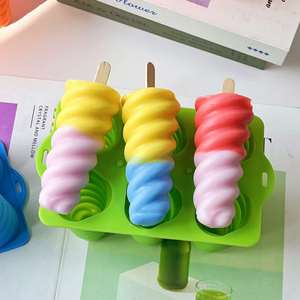 Hot Sale 6 Cavity Silicone Ice <b>Cream</b> Molds DIY Homemade Popsicle <b>Maker</b> Reusable Easy Release Treats - Product Image 2