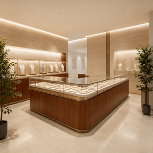 Luxury Jewelry Showroom Furniture Custom Display Cabinet Professional Design For Commercial Retail Jewelry Store - Product Image 2