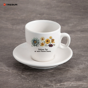 Ensemble de tasses à café en porcelaine écologiques avec logo personnalisé, faible MOQ, compatibles lave-vaisselle, capacité 80/180/200 ml, compatibles micro-ondes - Product Image 6