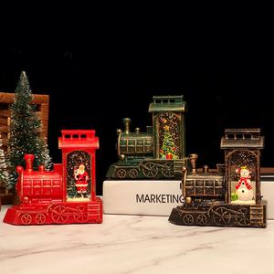 Nueva Lámpara LED de Viento con Forma de Tren de Papá Noel Navideño, Pequeña, con Inyección de Agua, Funciona con Pilas, de Plástico, Decoración para el Hogar y Escritorio, Regalo - Product Image 1