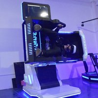 Juegos de Realidad Virtual, Asiento para 1 Jugador, Rotación de 360 Grados, Máquina de Realidad Virtual 9D, Simulador de Vuelo, Entretenimiento Comercial en Interiores, Plástico