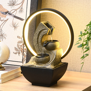 Adorno de agua corriente con retroiluminación, forma redonda, decoración de escritorio para oficina, sala de estar, regalo - Product Image 3