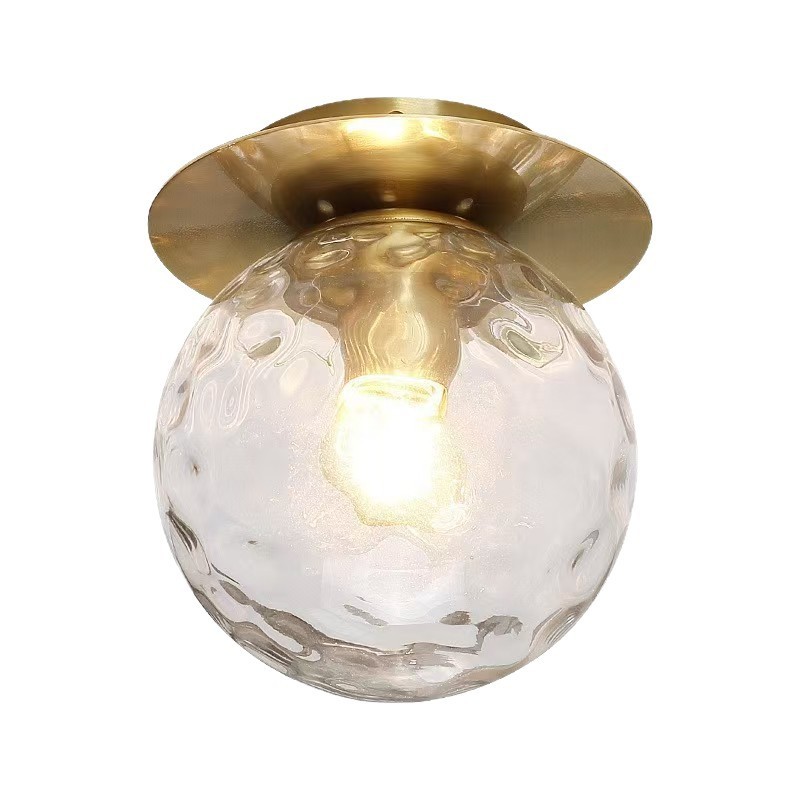 Modern Simple Nordic Glass Spherical Ceiling Lamp with No Control No Light Source for Bedroom Entrance Balcony Corridor & Aisle