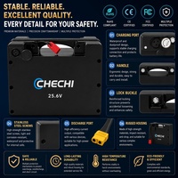 Desain Pegangan Tahan Air Kapasitas Tinggi Baterai Lithium Ion LiFePO4 24V/25.6V 12Ah/15Ah/20Ah/30Ah/40Ah GT600B 16-Sel untuk Daya