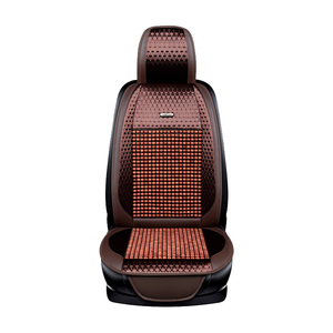 Nouvelle conception, cuir + perles en bois, ventilation, style sportif, compatible airbag, couleurs personnalisables, housses de siège de <span class=keywords><strong>voiture</strong></span> universelles, <span class=keywords><strong>coussin</strong></span> - Product Image 1