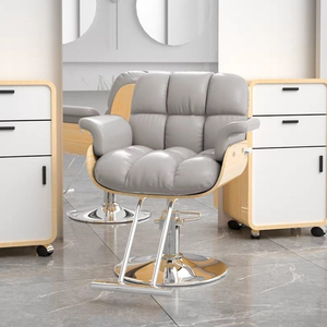 Silla de Oficina Ejecutiva de Alta Comodidad, Silla de Barbero Giratoria Moderna, Ajustable, de Cuero Sintético Ecológico, con Estructura de Hierro, para Salón - Product Image 3